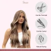 SHair Long Curly Wig with Brown Highlights & White Tips