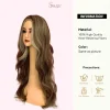 SHair Long Curly Wig with Brown Highlights & White Tips