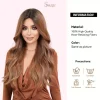 SHair Ginger Ombre Long Curly Wigs with Layered Bangs