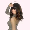 SHair Short Wavy Wig with Bangs