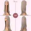 Trendy Lace Front Silver Ash Blonde Wigs for a Youthful Fresh Style - Image 2