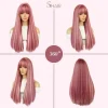 Long Straight Hair Wigs with Bangs Stunning and Face-Framing Full Cap Wigs - Image 6