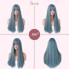 Long Straight Synthetic Wigs with Bangs Natural Look Full Cap Wigs - Image 5
