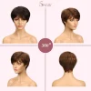 Short brown pixie cut wig, lightweight and easy to style