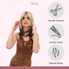 SHair Ombre Grey Gold Wig -Short Straight with Layered Bangs