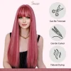 Long Straight Hair Wigs with Bangs Stunning and Face-Framing Full Cap Wigs - Image 7