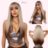 Long Straight Synthetic Wigs with Bangs Natural Look Full Cap Wigs - Image 7