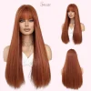 Long Straight Hair Wigs with Bangs Stunning and Face-Framing Full Cap Wigs - Image 3