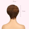 Short brown pixie cut wig, lightweight and easy to style