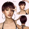 Short brown pixie cut wig, lightweight and easy to style