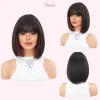 Short Bang Bob Wigs Glamorous and Heat-Resistant Full Cap Wigs - Image 3