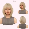 Short Bang Bob Wigs Glamorous and Heat-Resistant Full Cap Wigs - Image 4