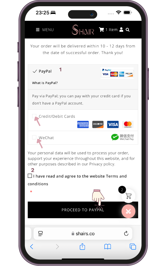 Step-by-Step Guide to Buy Now Pay Later Wigs for First-Time Shoppers Step 5 – Pay 25%, your wig ships immediately