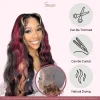13x6 Body Wave Lace Front Wig for Black Women – Synthetic Heat-Resistant Wig in Honey Blonde & Red Highlights - Image 6