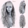Colorful 13x4 Synthetic Lace Front Wig – Heat-Resistant Hair in Silver, Red, Ginger, Brown, and Pink for Women - Image 7