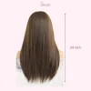 13x6 Long Straight Lace Front Wig – Synthetic Heat-Resistant Hair in Ash Brown, Silver Platinum, and More Elegant Shades - Image 10