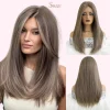 13x6 Long Straight Lace Front Wig – Synthetic Heat-Resistant Hair in Ash Brown, Silver Platinum, and More Elegant Shades - Image 9