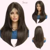 13x6 Long Straight Lace Front Wig – Synthetic Heat-Resistant Hair in Ash Brown, Silver Platinum, and More Elegant Shades - Image 2