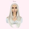 Layered Straight Glueless Lace Wig for Women – Synthetic 6x4 & T Part Wig in Silver, Brown & Blonde Shades - Image 4