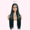 30 Inch Long Straight Lace Front Wig – Vibrant Synthetic Hair in Rainbow, Navy, Green & Highlighted Browns for Women - Image 6