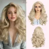 22 Inch Body Wave Lace Front Wig for Black Women – Synthetic Wig in Ombre Blonde, Platinum, Caramel & Ash Tones - Image 2