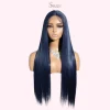 30 Inch Long Straight Lace Front Wig – Vibrant Synthetic Hair in Rainbow, Navy, Green & Highlighted Browns for Women - Image 5