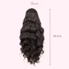 Super Long Body Wave Lace Front Wig – Synthetic Side Part Wig for Women in Dark Brown & Ombre Blonde - Image 4