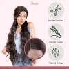 Super Long Body Wave Lace Front Wig – Synthetic Side Part Wig for Women in Dark Brown & Ombre Blonde - Image 6