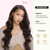 Super Long Body Wave Lace Front Wig – Synthetic Side Part Wig for Women in Dark Brown & Ombre Blonde - Image 7