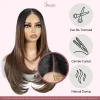 Layered Straight Glueless Lace Wig for Women – Synthetic 6x4 & T Part Wig in Silver, Brown & Blonde Shades - Image 8