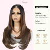 Layered Straight Glueless Lace Wig for Women – Synthetic 6x4 & T Part Wig in Silver, Brown & Blonde Shades - Image 9