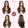 Layered Straight Glueless Lace Wig for Women – Synthetic 6x4 & T Part Wig in Silver, Brown & Blonde Shades - Image 7