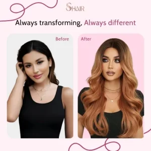 13x6 Body Wave Lace Front Wig for Black Women โ Synthetic Heat-Resistant Wig in Honey Blonde & Red Highlights - Shairs.co