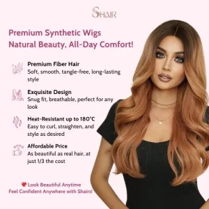 13x6 Body Wave Lace Front Wig for Black Women โ Synthetic Heat-Resistant Wig in Honey Blonde & Red Highlights - Shairs.co
