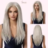 13x6 Long Straight Lace Front Wig – Synthetic Heat-Resistant Hair in Ash Brown, Silver Platinum, and More Elegant Shades - Image 7