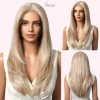13x6 Long Straight Lace Front Wig – Synthetic Heat-Resistant Hair in Ash Brown, Silver Platinum, and More Elegant Shades - Image 8